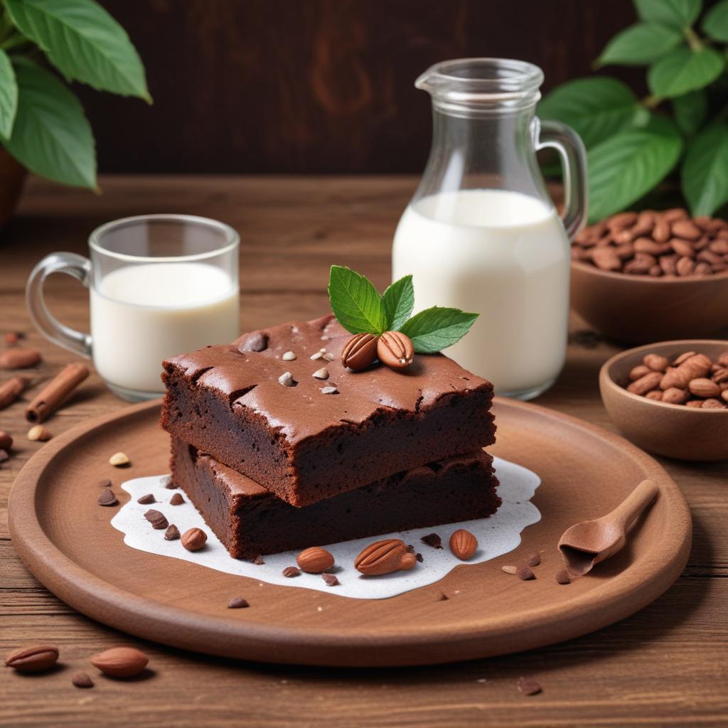 Brownie de chocolate com leite vegetal