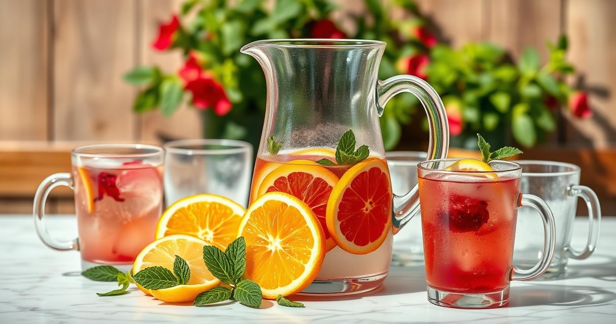 Receitas saudáveis para festas: opções nutritivas e deliciosas — Bebidas refrescantes e saudáveis