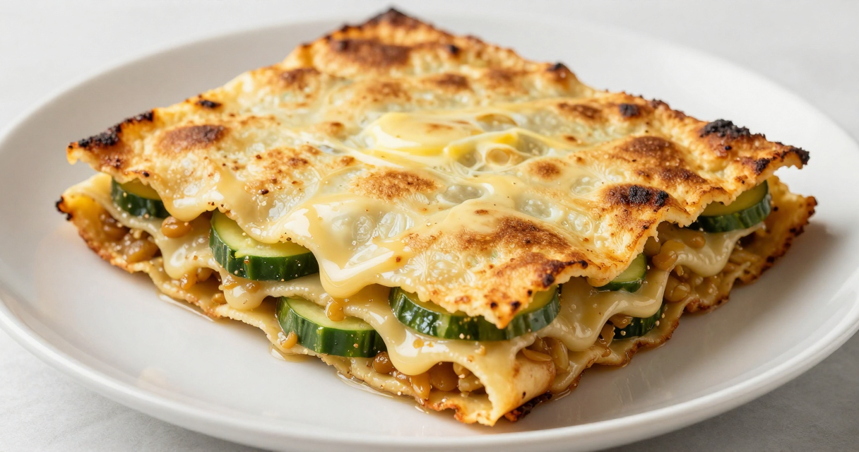 Receitas vegetarianas fáceis — Receita de lasanha de abobrinha com ricota e espinafre Receitas vegetarianas fáceis — Receita de lasanha de abobrinha com ricota e espinafre